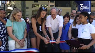 Inauguration lespace sportif Laëtitia Guapo championne du monde de basket 3x3 [upl. by Nazus148]