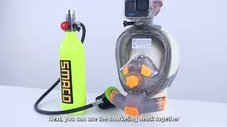 How To Connect the M8038 Snorkel Mask to the Mini Scuba Tank [upl. by Sokim]