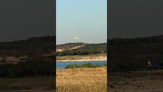 An aircraft lined up to land on laketravis near Point Venture TX [upl. by Ahtinak]