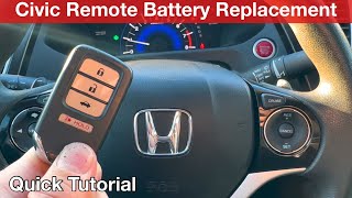 2014 Honda Civic Remote Battery Replacement [upl. by Anaoy]