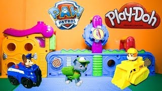 Paw Patrol Fixes the Play Doh Mega Fun Factory Toys Parody [upl. by Bivins]