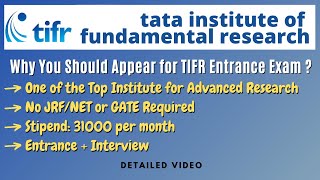 TIFR GS 2022 Why You Should Appear  Stipend 31000  JRFGATE Not Required [upl. by Arianie]