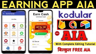 Free Aia  Earning App Aia Free  Kodular  Task Earning App Aia [upl. by Isus]