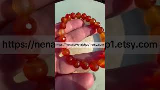 Carnelian Beaded Bracelet crystalsforsale nenascrystalshop1 clearquartz crystalshops [upl. by Nollaf]