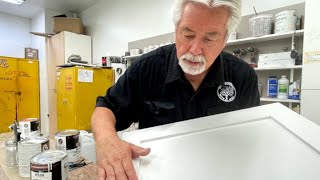 Spray Painting The Perfect White Finish For Cabinets [upl. by Gatias]