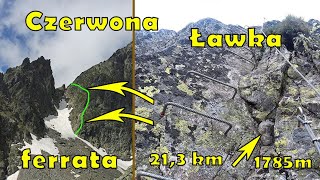 Czerwona Ławka  najtrudniejszy szlak  Tatry Wysokie  cała ferrata [upl. by Colfin]