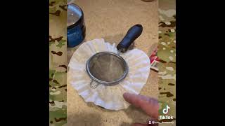 Filtering water with strainers cheese cloth and coffee filters [upl. by Sukhum889]