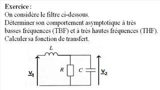 comportement asymptotique et fonction de transfert dun filtre [upl. by Aralk]