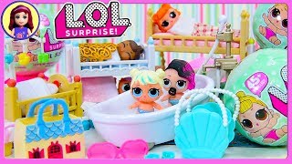 LOL Lil Sister Dolls Wave 2 Bath amp Bedtime Surprise Blind Ball Bags Unboxing Play [upl. by Mcnully]