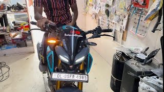 Hazard kese Lagaye Yamaha Mt 15 mt15 v30How to Install Hazard system mt 15 v3 stap by step like [upl. by Anadroj914]