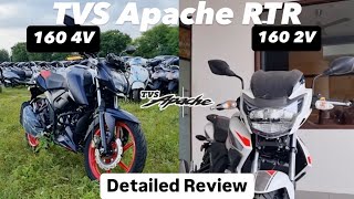 New 2024 TVS Apache RTR 160 4V vs RTR 160 2V Specifications Review [upl. by Onitrof]