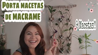 Tapiz de MACRAMÉ para 9 plantas 🌾🌵🌲🌳  Maceteros de Macramé SUBTITULADO [upl. by Jezreel]