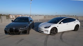 I Spent a Day with the BMW i4 and Model 3  Who Comes out on Top [upl. by Iruahs]