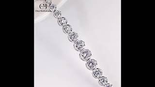 Sparkling Moissanite Bracelet  April Birthstone DiamondLike Tennis Chain bracelet birthstone [upl. by Laith831]