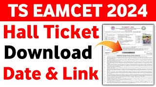 Ts Eamcet 2024 Hall Ticket download  how to download Eamcet hall ticket 2024  Link [upl. by Nojel]