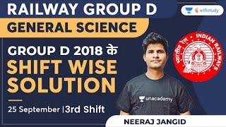 General Science  Group D 2018  25 September 3rd Shift  Railway Group D  Neeraj Sir  wifistudy [upl. by Charo]