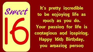 Happy 16th Birthday Wishes  Sweet Sixteen Birthday Messages [upl. by Ahsieat]