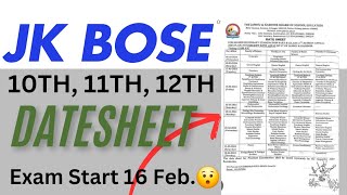 10th 11th 12th Class Datesheet   Exam Start 15 February [upl. by Beaufert684]