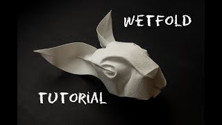 Wetfold origami rabbit head tutorial [upl. by Ihtraa145]