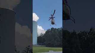 Air Evac Helicopter Taking off in High Winds skills helicopter [upl. by Dahsra]