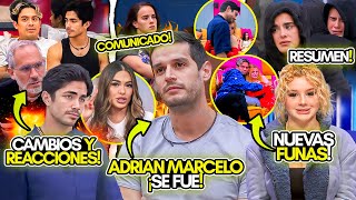 ADRIAN MARCELO sale EXPULSADO Así ABANDONO la CASA Nuevo COMUNICADO FAMOSOS REACCIONAN RESUMEN [upl. by Anna-Diane]