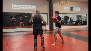 Muay Thai Pad work with coach Luis Oct 11 2024 [upl. by Silra95]