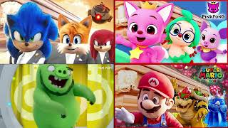 Sonic Prime vs Pinkfong vs Angry Birds vs Mario Bros  Coffin Dance Astronomia Song COVER [upl. by Borman160]