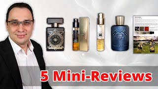 MiniReviews Initio Oud For Greatness Frederic Malle Promise PDM Layton Memo Paris Irish Leather [upl. by Ijnek]