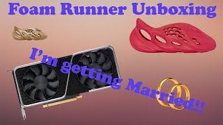 IM GETTING MARRIED Yeezy Foam runner vermillion and Ochre unboxing Foam runner review [upl. by Sylvan]