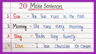 Make sentences in English From 20 words  How to make sentences  Make sentences  part 103 [upl. by Crowe]