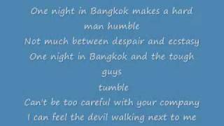 One night in Bangkok lyricswmv [upl. by Merfe]