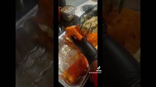 STUFF SALMON W CRAB amp SHRIMPfoodie fyp viralvideos tiktok homecooking salmon crab shrimp [upl. by Aipotu]