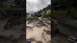 Flooding in St Anton am Arlberg Tyrol Austria  16082024 tirol Österreich unwetter [upl. by Enyawed]