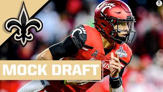 2022 NFL Mock Draft Saints take QB of future stud WR with TWO firstround picks  CBS Sports HQ [upl. by Acirehs]