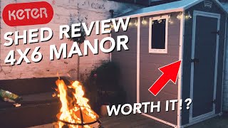 KETER SHED REVIEW 4X6 MANOR  TINY WORKSHOP PLANS [upl. by Glimp]