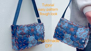 How to make a trendy bag out of jeans bagsewing sewing sewingtutorial diybag bagcraft [upl. by Sternlight]