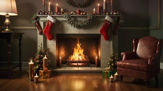 Holiday Crackling Holiday Fireplace Ambience with Relaxing Winter Christmas ASMR for Study and Sleep [upl. by Ddot649]