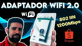 ADAPTADOR WIFI USB 2 0  802 11n  FUNCIONA UMA BELEZA [upl. by Iene]