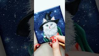 Dwukolorowe oczy u kota  heterochromia Jest ona u kotów dziedziczna catpainting halloween [upl. by Isador]