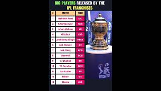 IPL 2025 Released Big Players List ipl ipl2025 ipl2025megaauction iplretention shorts [upl. by Ansell]