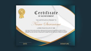 Modern Certificate Design  Photoshop CC Tutorial [upl. by Atinna532]