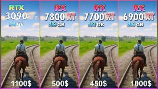 RX 6900 XT vs RTX 3090 vs RX 7800 XT vs RX 7700 XT comparison in 50 games at 1440P [upl. by Kcaz]