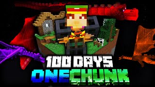 I Survived 100 days in ONE CHUNK Modded Minecraft [upl. by Ycaj]