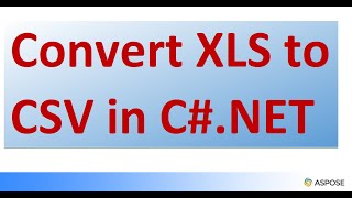 Convert XLS to CSV in CNET [upl. by Macri807]