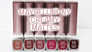 Review Maybelline NY Creamy Mattes Lipstick [upl. by Sharpe]