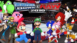 LOS SUPER AMIGOS Y LOS SUPER SONICOS JUEGAN  SmackDown VS Raw 2010  VIDEO  100 DE LUIGIS CHANNEL [upl. by Leiuqeze]