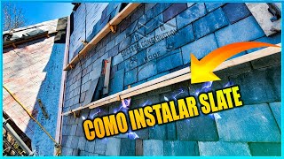 COMO INICIAR A INSTALAR TEJA DE PIEDRA  SLATE ROOF [upl. by Enixam]