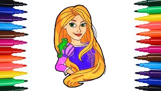 How to Draw RAPUNZEL from Tangled  Disney Princess  disney disneyjunior art tangled rapunzel [upl. by Jessi]