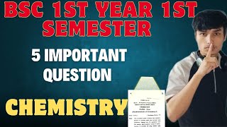 BSc first year Chemistry 5 important questions Soban Singh Jeena University State University [upl. by Frans411]