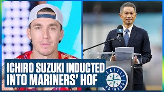 Seattle Mariners Ichiro Suzuki イチロー gets inducted into Seattle Mariners HOF  Flippin’ Bats [upl. by Lust]